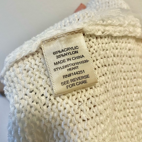 SINCERELY JULES knit tank top white heart v neck size medium blogger fav - Picture 6 of 7